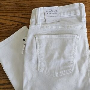 Talbots NWT White Straight Leg Crop Jeans Size 4